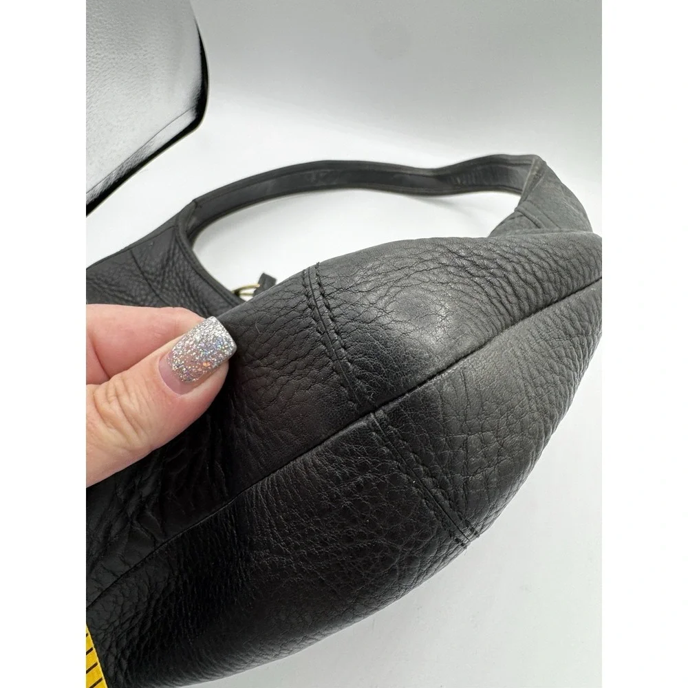 COACH Ergo Leather Tote Bag Black Grained Leather Handbag Authentic GC PT3